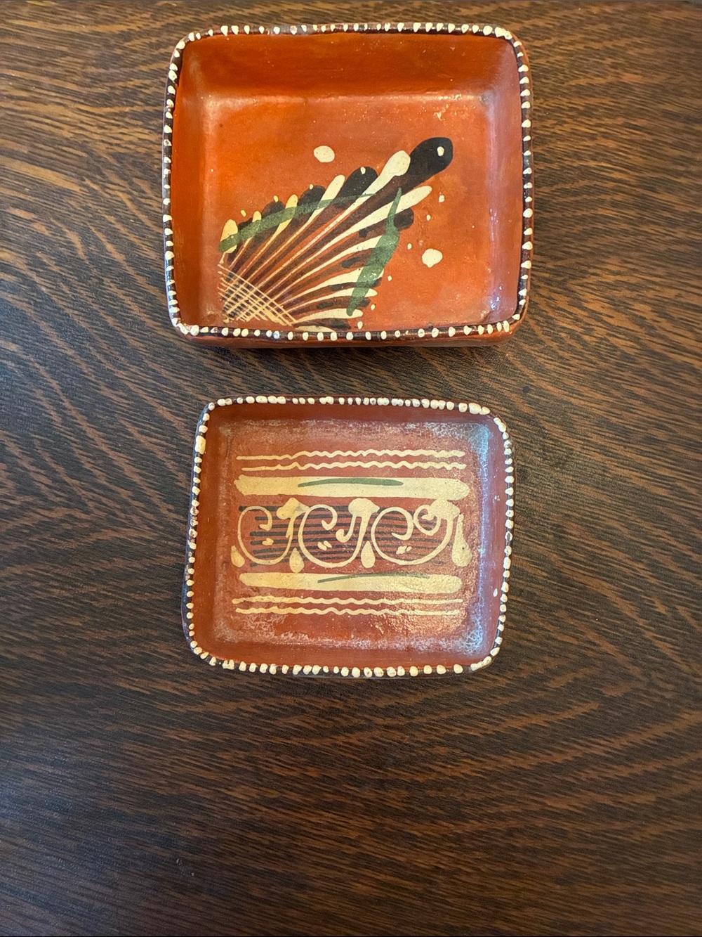 Handcrafted Mexican Redware Terracotta Trinket Dishes